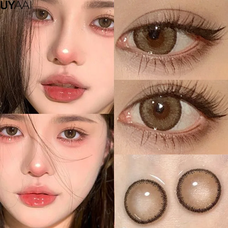 UYAAI Farbige Kontaktlinse, farbige schwarze Linsen mit Dioptrien, rote Linsen, koreanische blaue Linse, rosa Anime-Linse, grüne Farblinsenauge – Detail 21