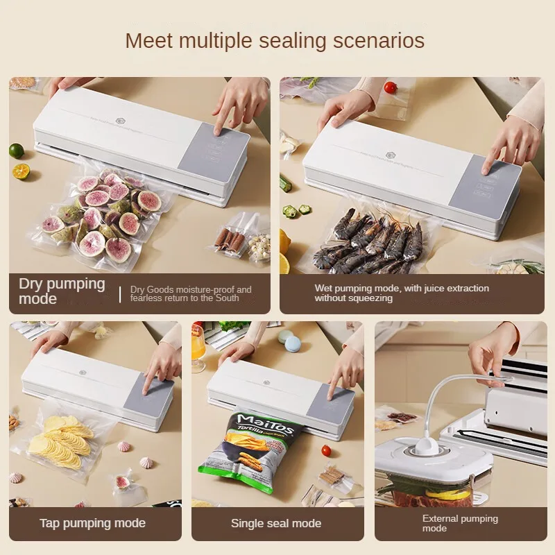 Upgradeable and Detachable Vacuum Sealer for Food Preservation Wet Dry Use Smart Touch Vacuums Sealer for Home Commercial Use