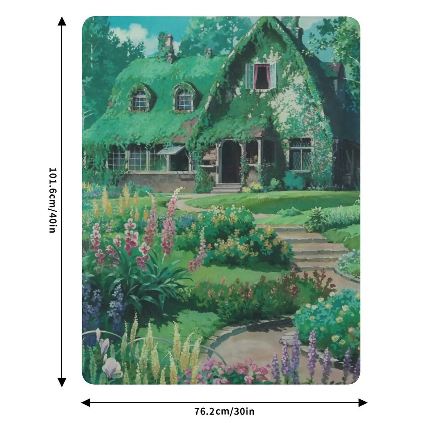 Anime Movie House with flowers Scenery Throw Blanket bed plaid Picnic Cute Beach For Sofa Thin Blankets 6