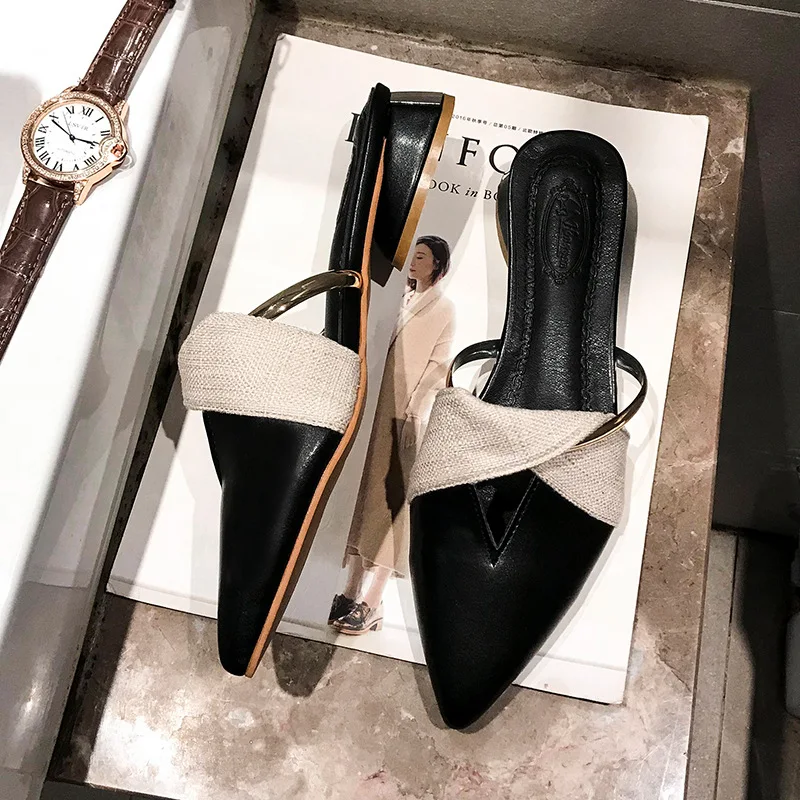 Mules elegantes de tacón para mujer, sandalias sexys de punta estrecha sin cordones, zapatos de ocio y oficina, novedad de verano