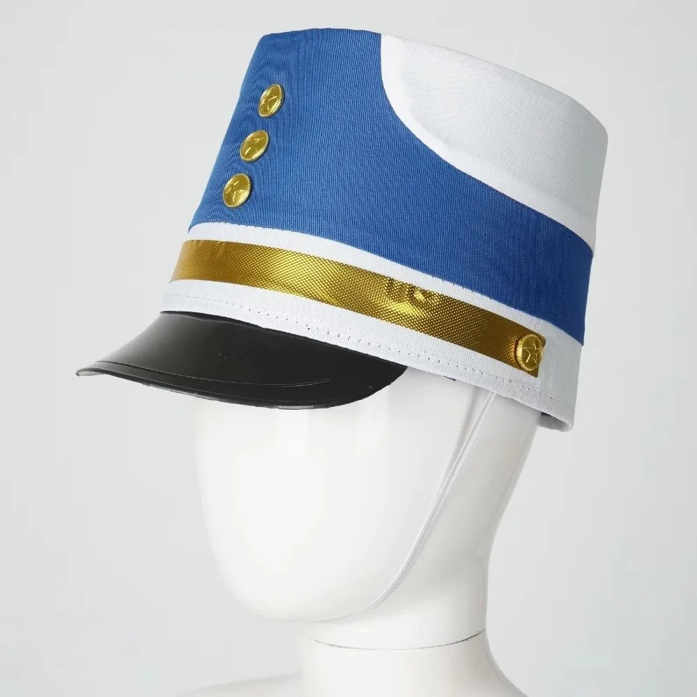 Stylish Drummer Hat Striped Marching Band Guard Parade Cap Nutcrackers-hat Performance Costume