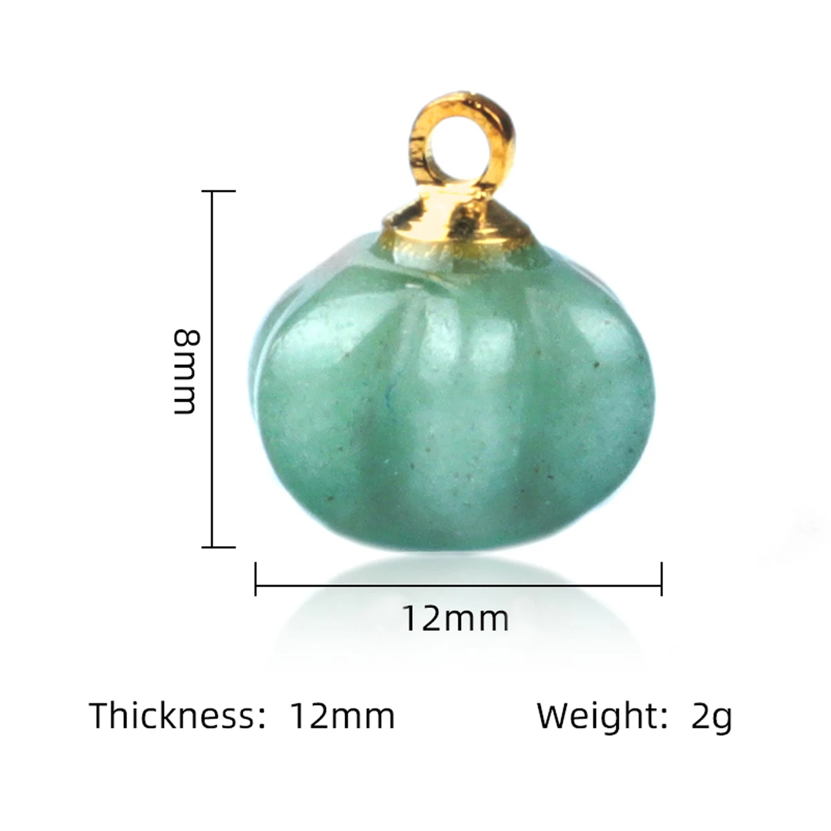 ジュエリー作り用の天然石ペンダント,ミニカボチャームペンダント,DIYブレスレット,ローズ,クォーツ,グリーン,ロットあたり5個