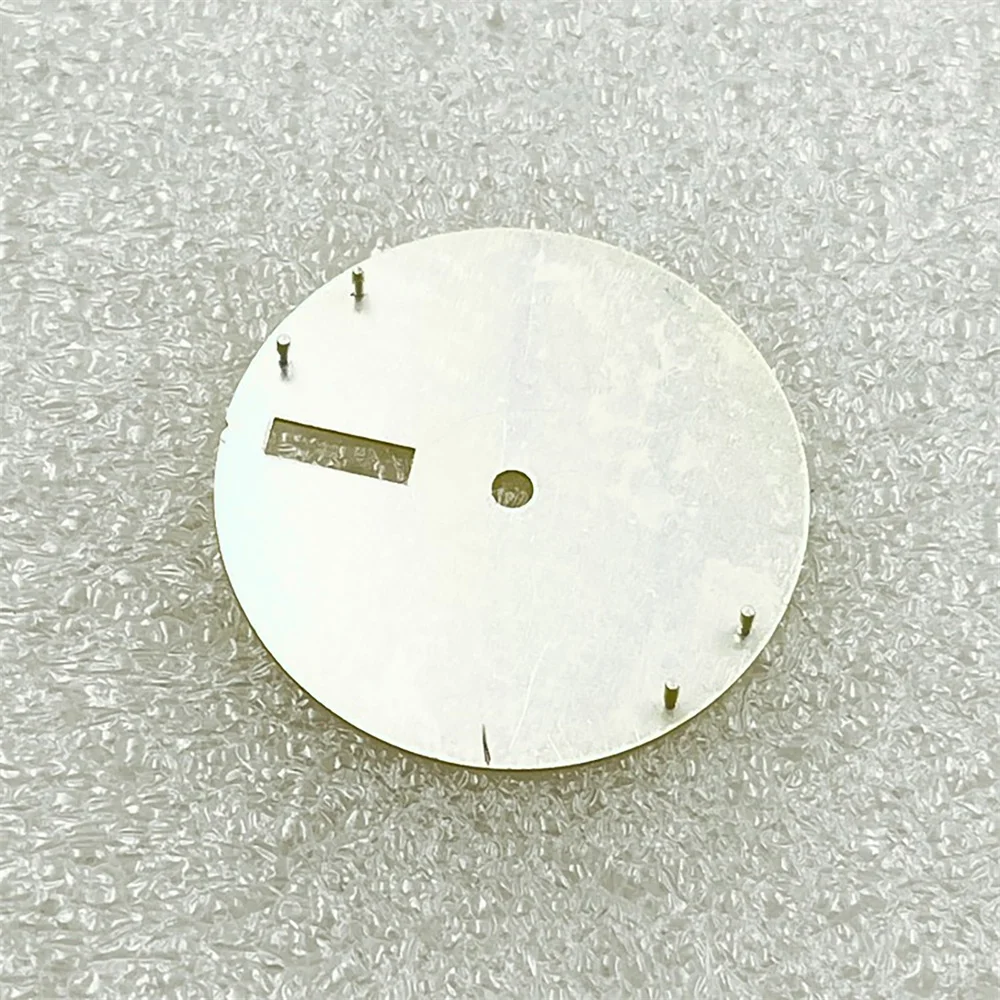 28.5MM Silver/Black Blank Watch Dial Sun-ray Brushed/ Round Satin Texture Plate for NH35/ NH36/ NH34 Mechanical Movt