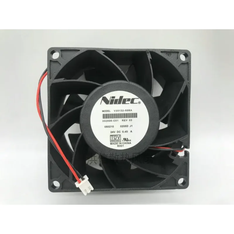 Nidec V35132-55RA DC 24V 0.45A 80x80x38mm 2-Wire Server Cooling Fan