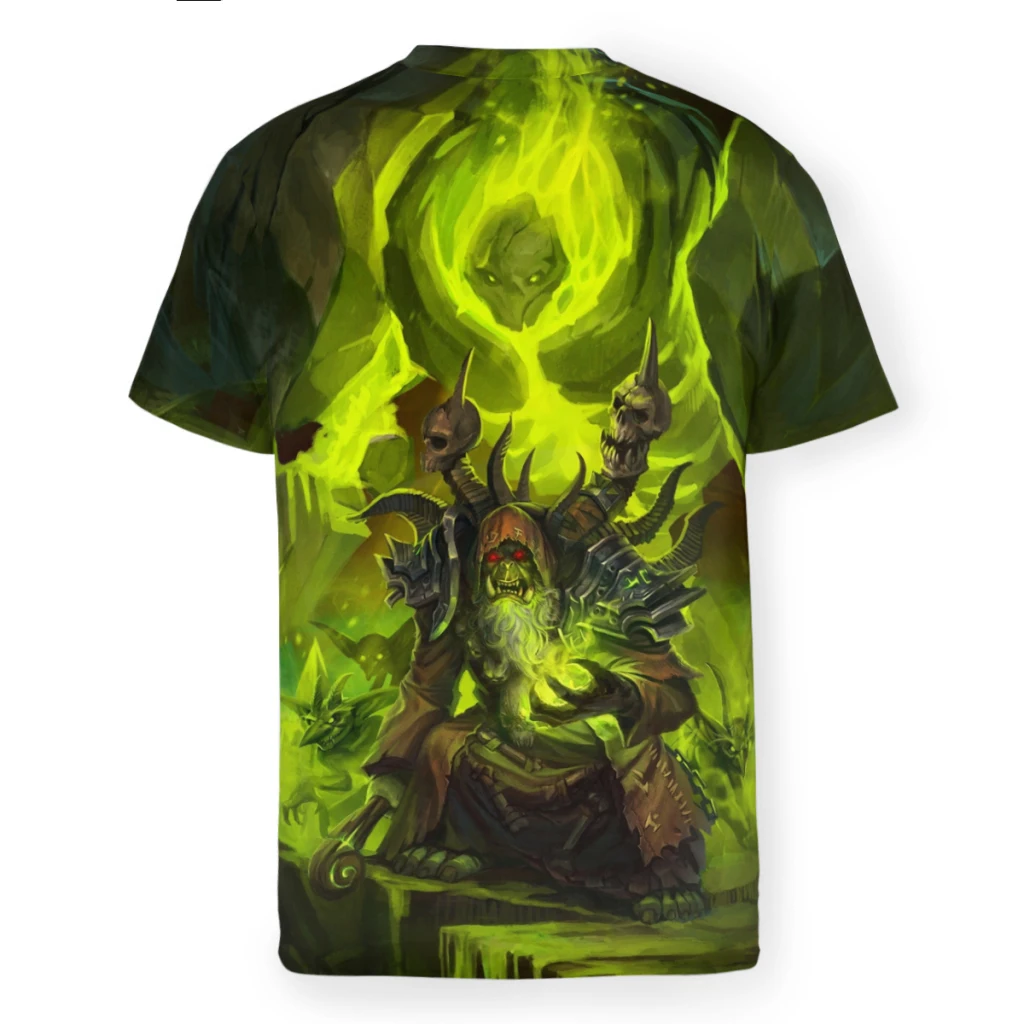 Polyester TShirts World Of Warcraft_66505176 Print Men's Thin T Shirt Funny Clothing