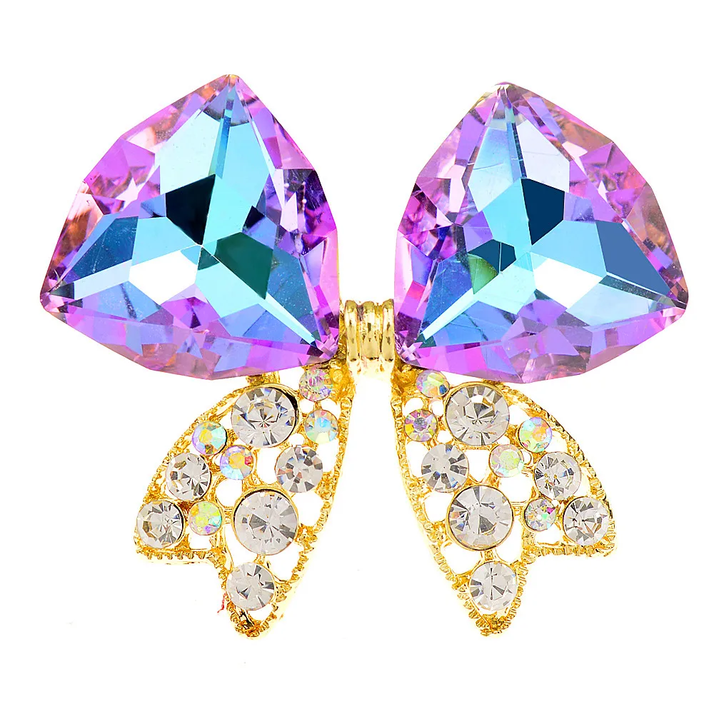 CINDY XIANG New Arrival Crystal Bow Brooches For Women 3 Colors Available Fashion Jewelry High Quality image 2