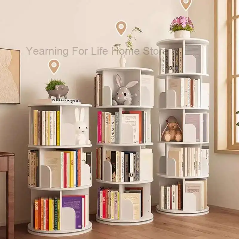 

Floor Nordic Bookcases Swivel Interior Narrow Aesthetic Modern Luxury Book Shelf Designs Portable Librero Unique Furniture