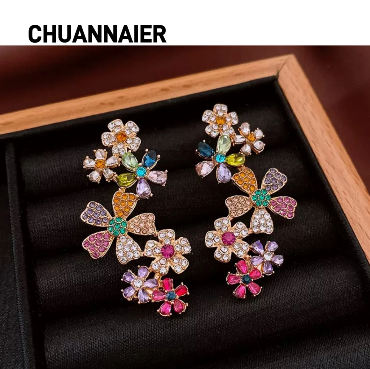 

Hot-selling luxurious design sense flower earrings earring studs high-end feeling sweet temperament earring