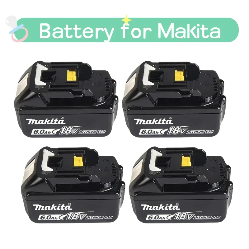 

New Original BL1860 18V 6000mAh 6.0 Ah Rechargeable Battery With charger for Makita 18V Battery LXT BL1860B BL1860 BL1850 DHP482