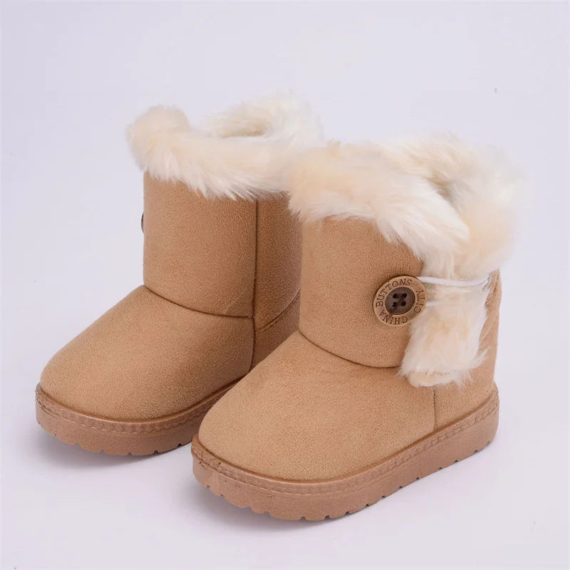 Stivali di peluche spessi per bambini moda ragazzi ragazze stivali da neve inverno caldo più stivali corti in velluto scarpe per bambini nuovi