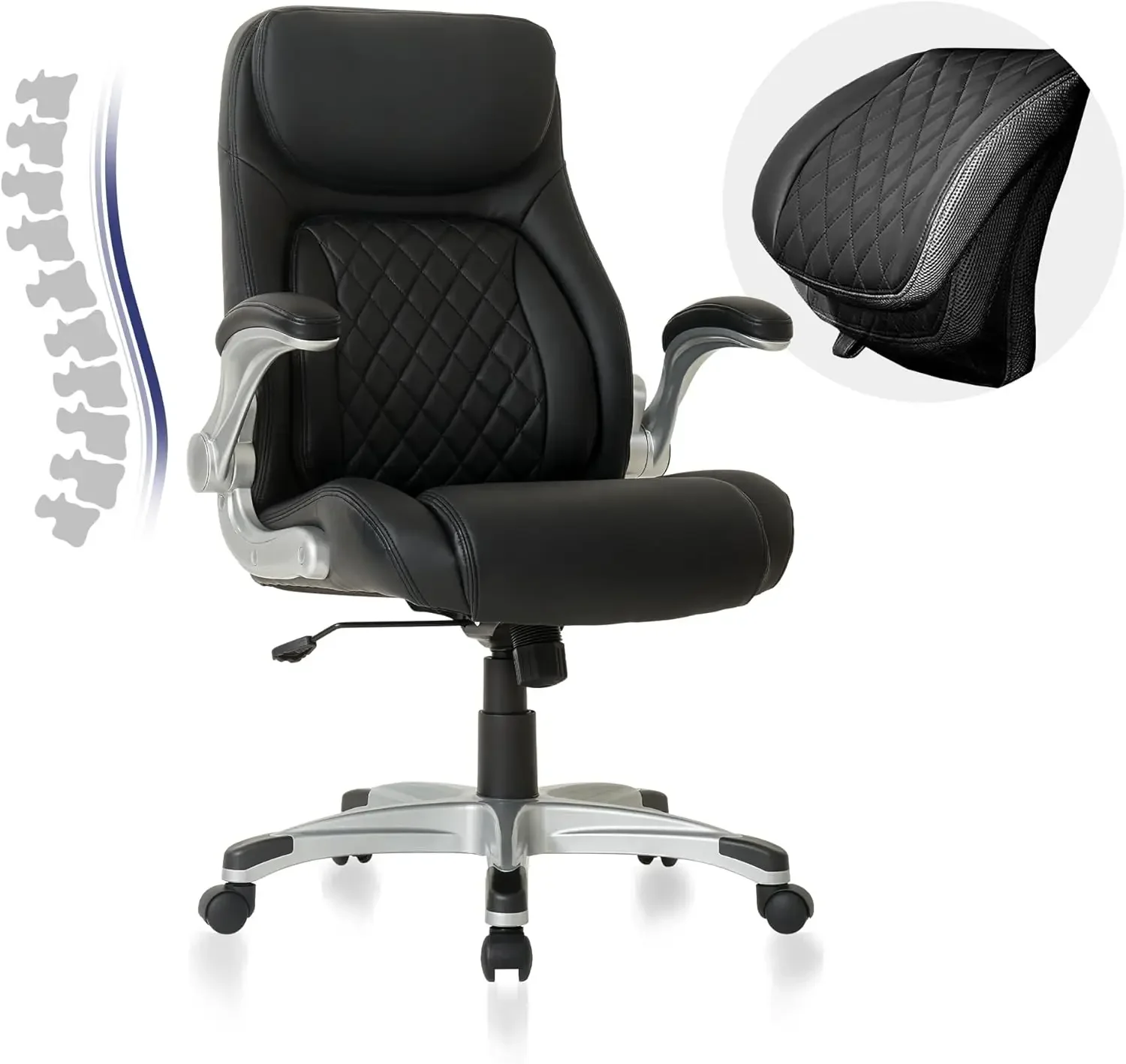 

Nouhaus Ergonomic Office Chair Premium Microfiber Leather Adjustable Lumbar Support & Armrests, Comfy Desk Gaming Chairs