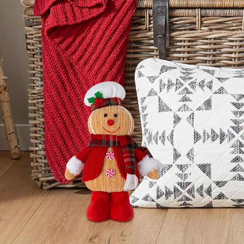 Jouet en peluche en forme de bonhomme en pain d'épice pour canapé, oreiller en peluche, créatif, amusant, mignon, fête de Noël