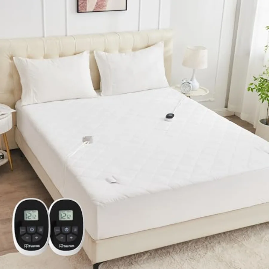 

Heated Mattress Pad 60"×80" Bed Warmer with MemoryandPreheat Functions Electric Mattress Pad Dual Control 12 Heat Settings 12-H