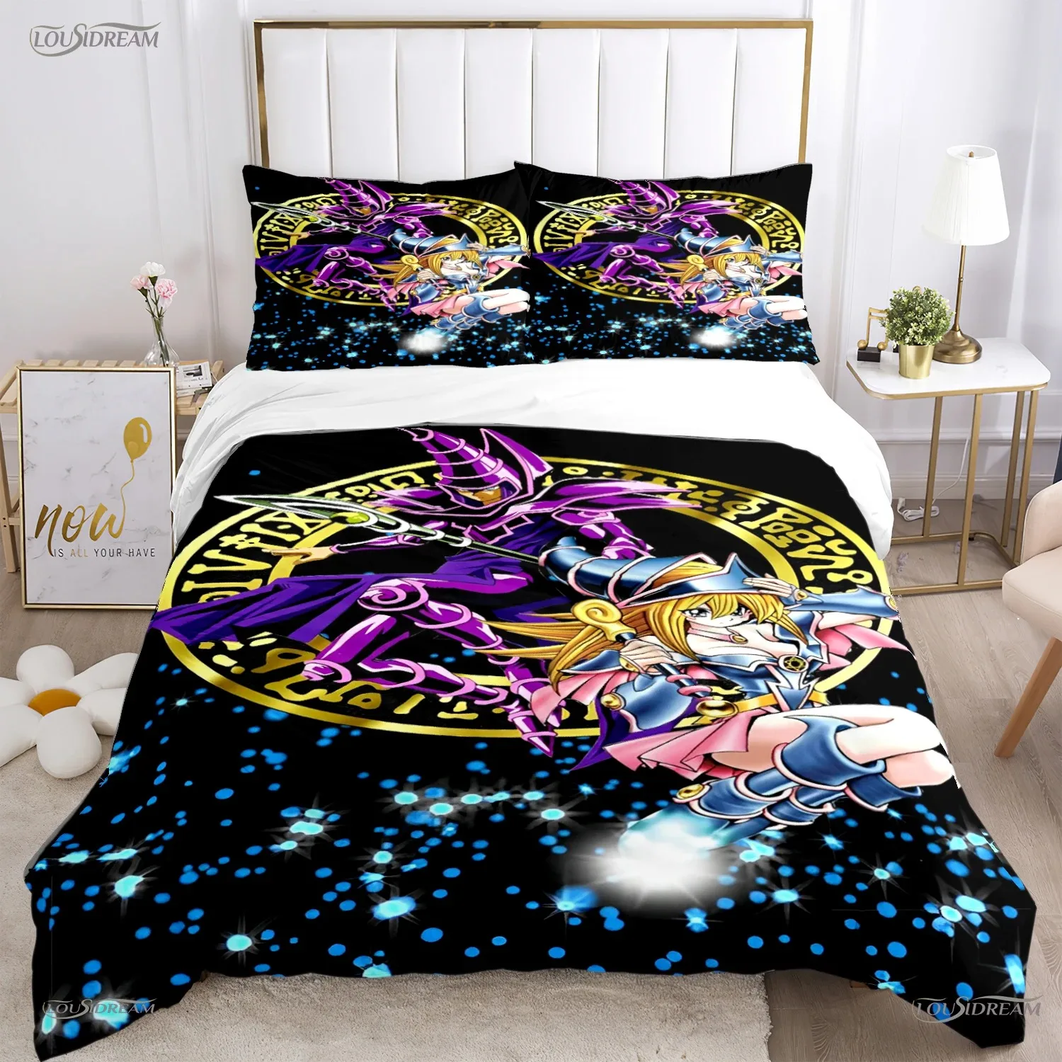 

Cartoon Dark Magician Duvet Cover Comforter Fear Bedding set Soft Quilt Cover and Pillowcases for Teens Single Double Queen King