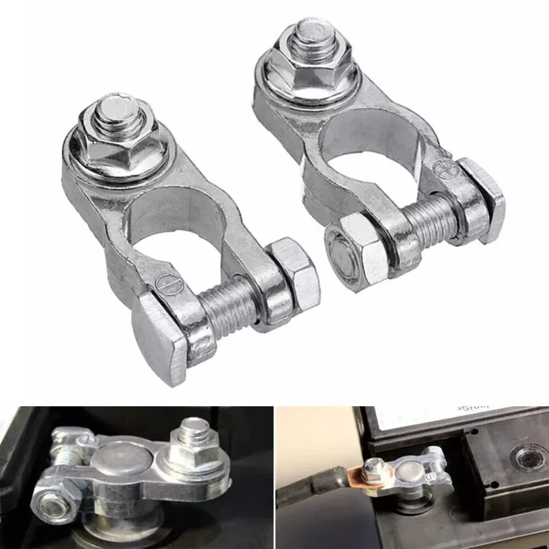 1 Pair Battery Clamp Terminal For Car Battery Charging With Quick Release Connectors, Suitable For 12V And 24V Systems.