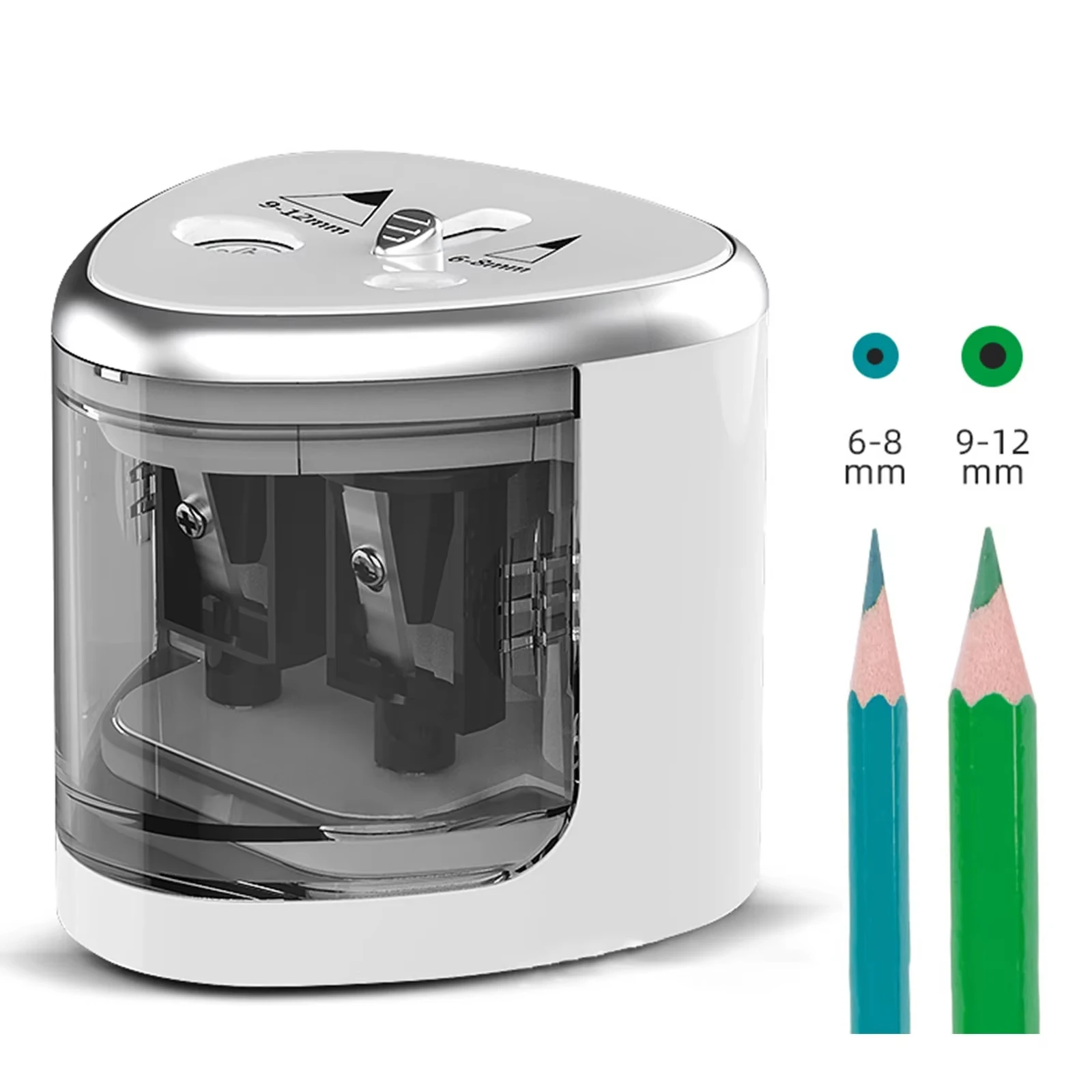 2018 New Automatic pencil sharpener Two-hole Electric Switch Pencil Sharpener stationery Home Office School Supplies