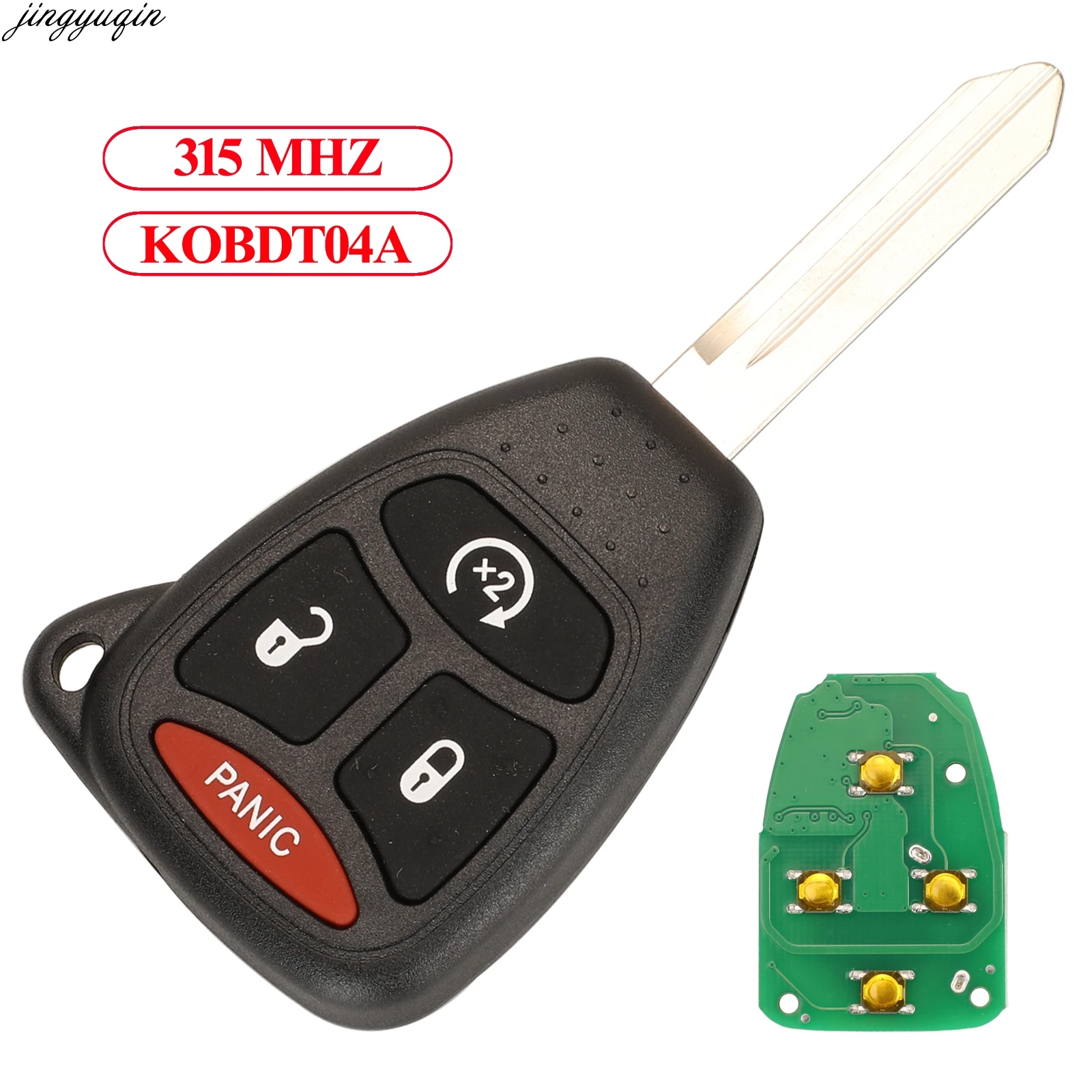 Jingyuqin Remote Control Car Key 315MHZ KOBDT04A For Chrysler Aspen Dodge Dakota Ram Durango 07 08 09 10 11 Jeep 3+1 Big Buttons