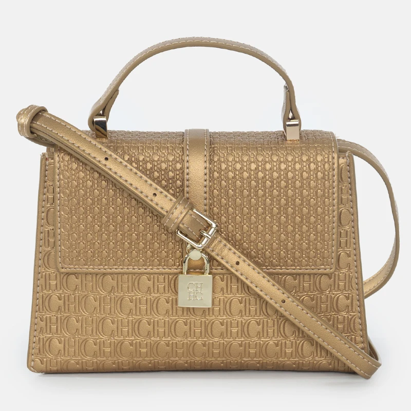 

CH High Quality Women's Handbag Fashion Compact Letter Print Lock Design 2025 New Trend Solid Color Women's Shoulder Bag