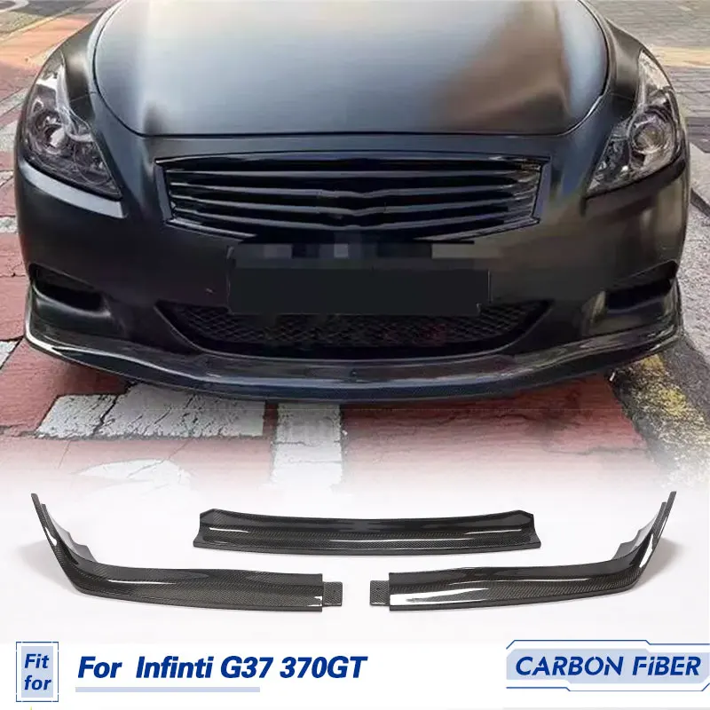 

Car Front Bumper Lip Spoiler Carbon Fiber for Infinti G37 370GT Base Coupe 2-Door 2009-2013 Front Lip Chin Apron Body Kit FRP