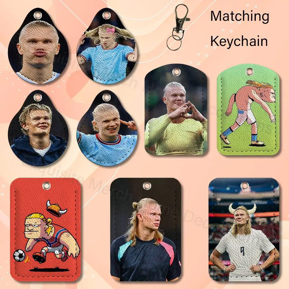 Cute H-Haalands Meme Cartoon Game Anime Leather Card Holder Can Store Access Control ID Card Subway Air Tag Case
