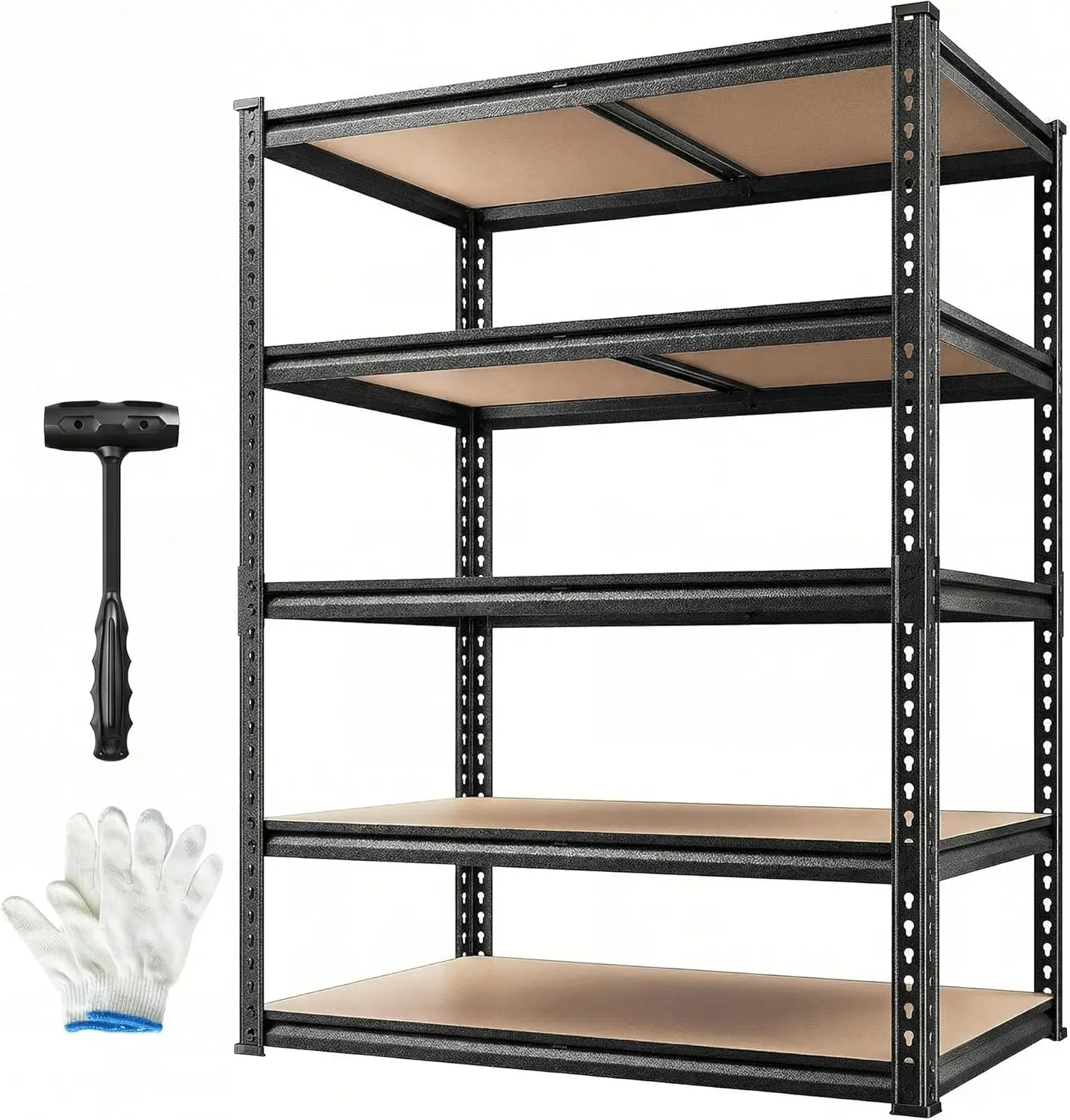 

2400LBS Storage Shelves 5 Tier Garage Shelving Heavy Duty, Adjustable Metal Shelving Unit, Garage Shelves for Basement,