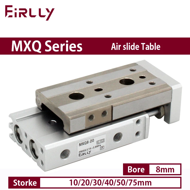 

MXQ8 series air slide table dual rod rail pneumatic cylinder bore 8mm stroke 10-75mm MXQ8-10 MXQ8-20 MXQ8-50A/AS/AT/B/BS/BT