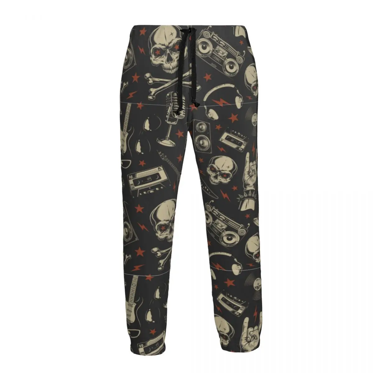 

Casual Jogger Pants Skull Musical Electric Guitar And Cassette Men Fitness Gyms Pants Outdoor Sweatpants Pants Mens Trousers