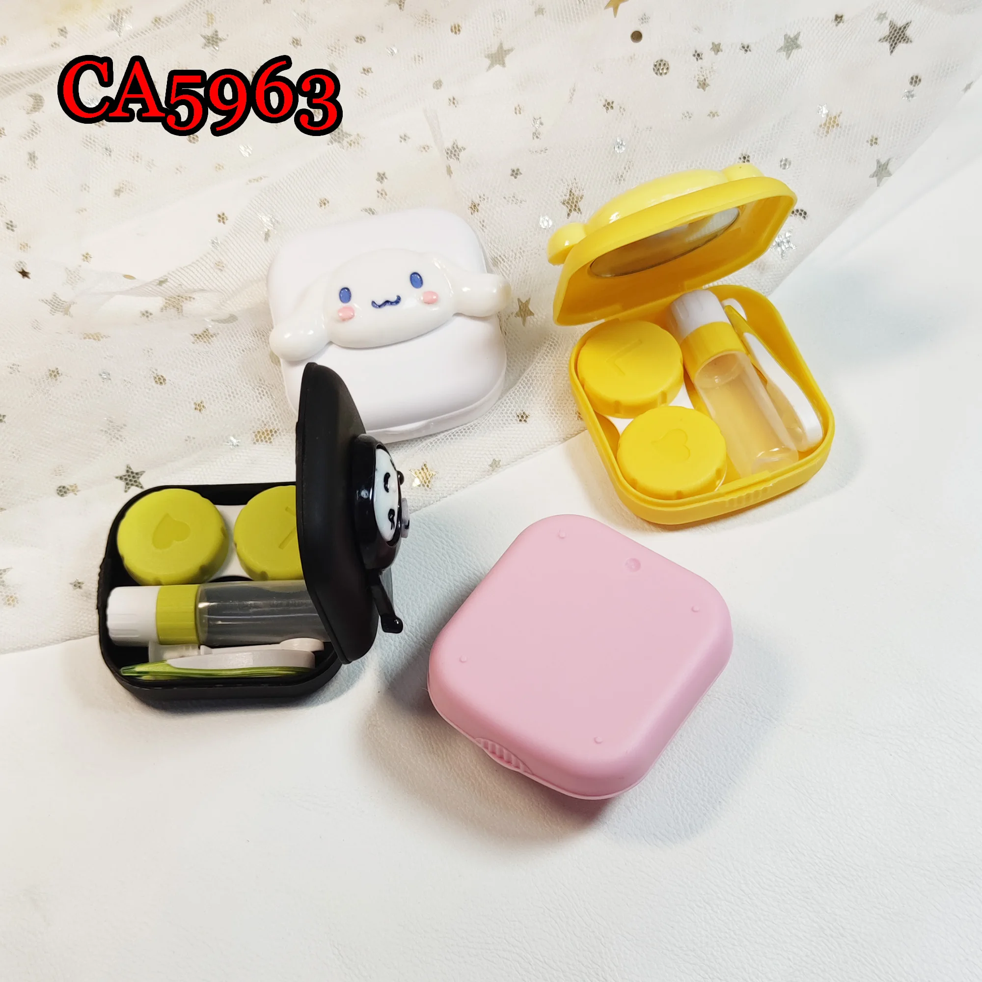 Rabbit Contact Lens Cases Travel Box with Mirror Pocket Cartoon Container CA5963