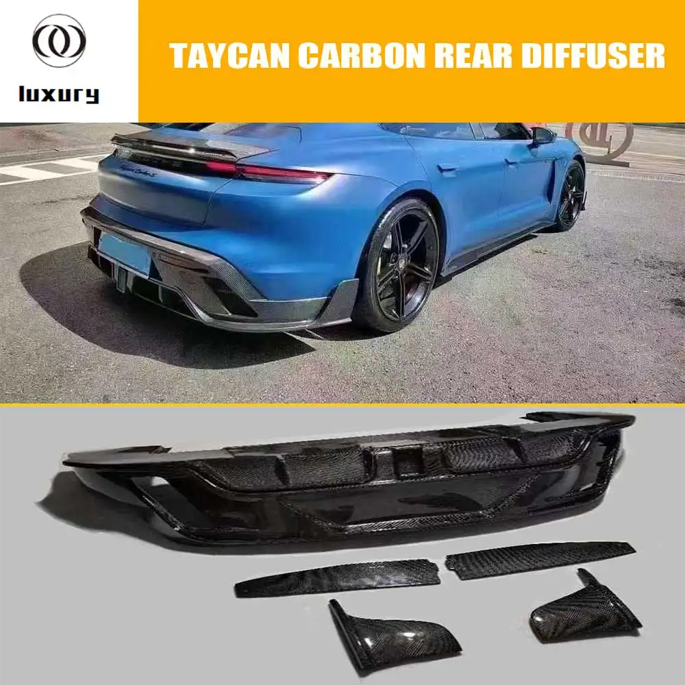 

Mansory Style Real Carbon Fiber Rear Bumper Lip Diffuser Splitter for Porsche Taycan Bodykit 2019+