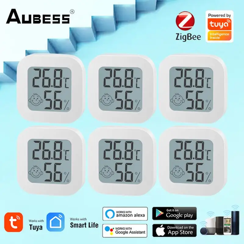 

Tuya Zigbee Temperature Humidity Sensor LCD Screen Display Thermometer Hygrometer Support Smart Life App Alexa Google Assistant