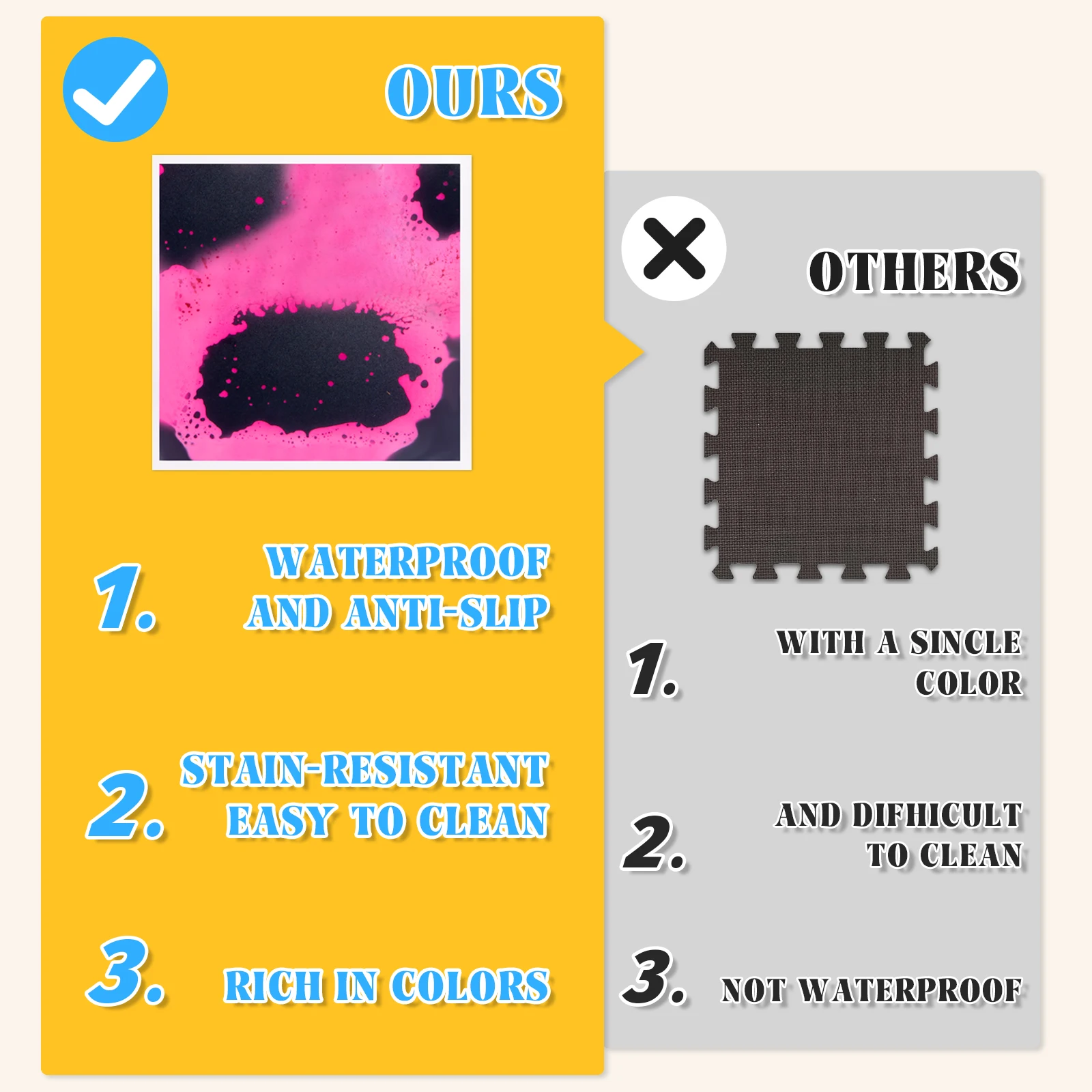 Tapis de jouets sensoriels, torsion d'apprentissage: jouets sensoriels visuels, lien de jeu Tactile à la reconnaissance des couleurs