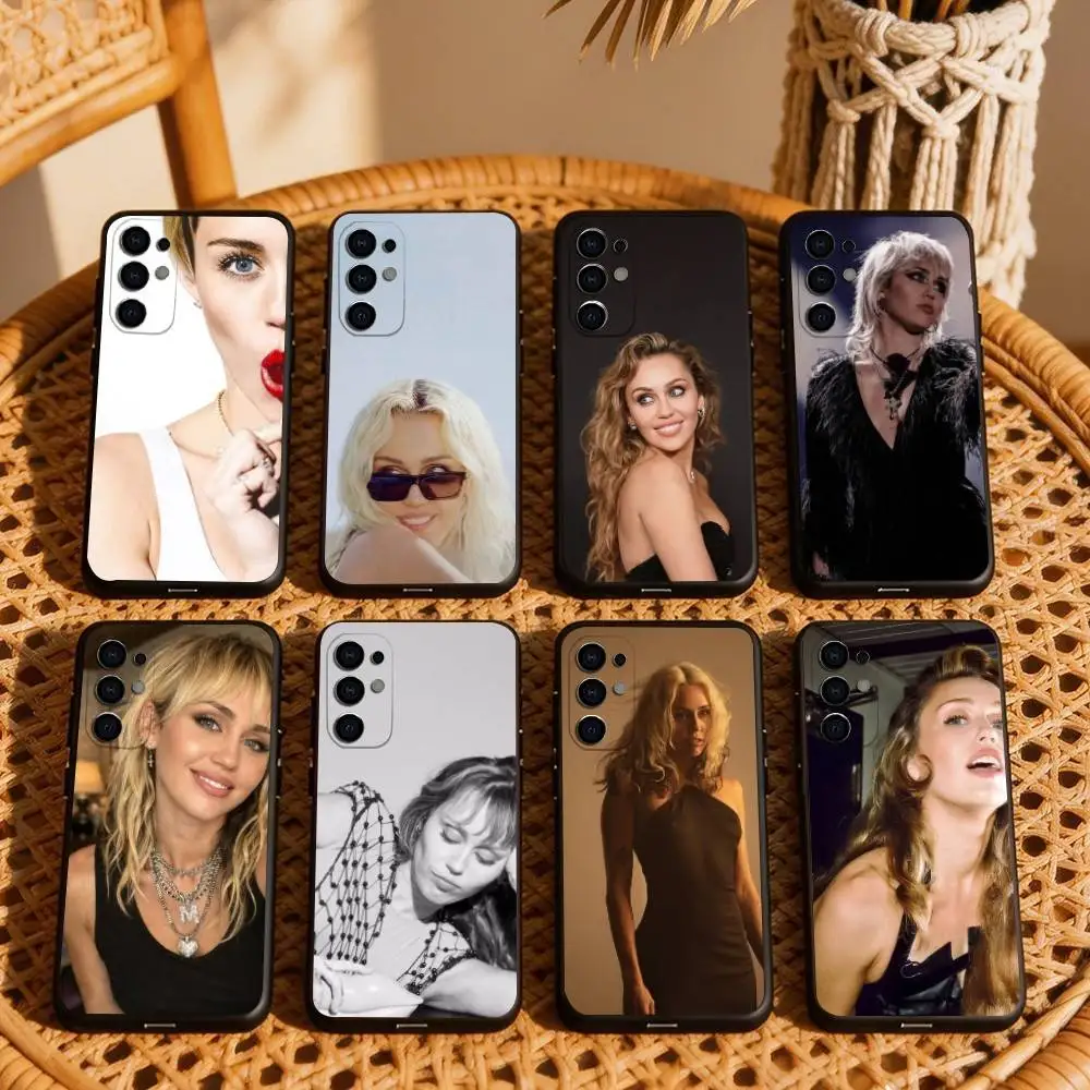 American female artist M-Miley Cyrus  Phone Case Black Silicone Soft For Samsung S25,S24,S21,S22,S23,S30,Ultra,S20,Plus,Fe,Lite