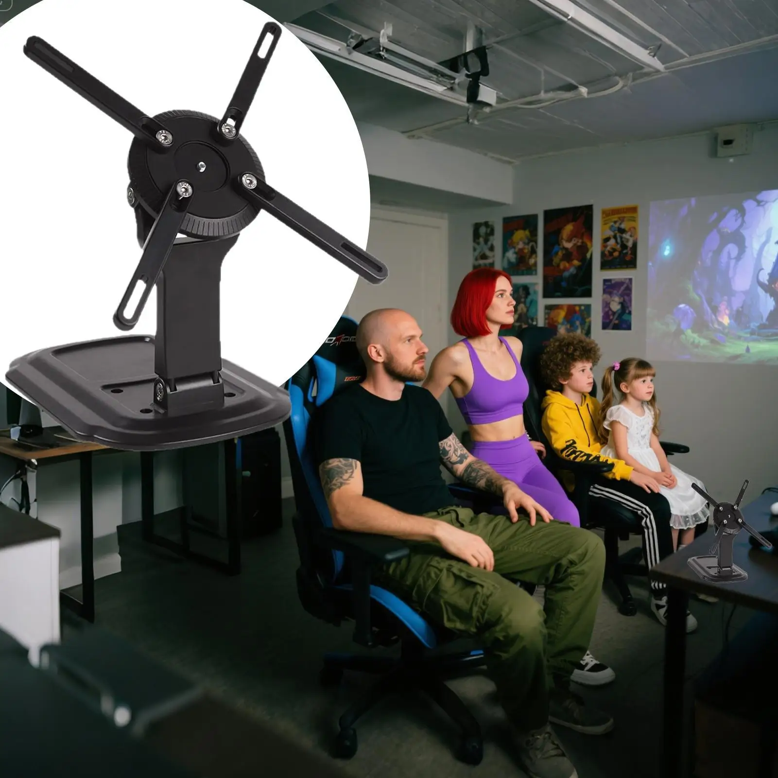 Подставка для крепления проектора Нескользящая вращающаяся настольная подставка для небольшого проектора Легкая конструкция Подставка для планшета