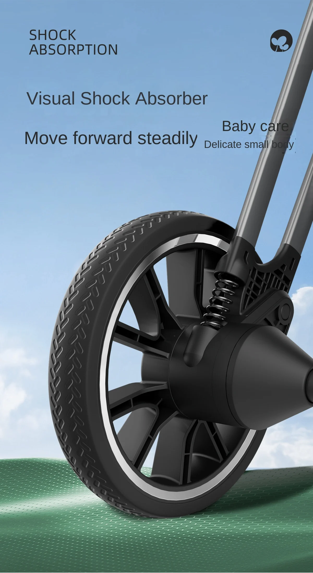 عربة أطفال M002E ذات مناظر طبيعية عالية يمكن الجلوس والاستلقاء عليها عربة أطفال محمولة قابلة للطي في اتجاهين