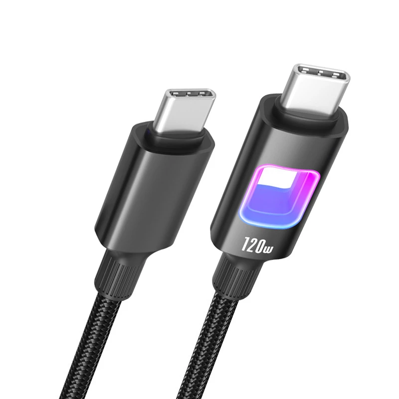 ANSEIP NOWY RGB PD120W Kabel USB-C do USB-C do szybkiego ładowania i transmisji danych, szybkie ładowanie USB-C do MacBooka, iPada, iPhone'a 16 17, Samsunga, Xiaomi