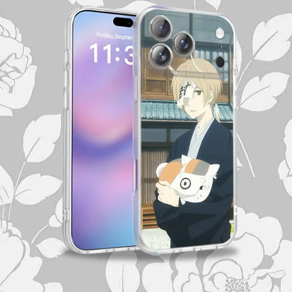 حافظة هاتف تاكاشي اللطيفة N-NatsumeS لهاتف آيفون 16,14,11,17,13,15,12,Air,Plus,Pro,Max,E,Mini Frosted for MagSafe Magnetic