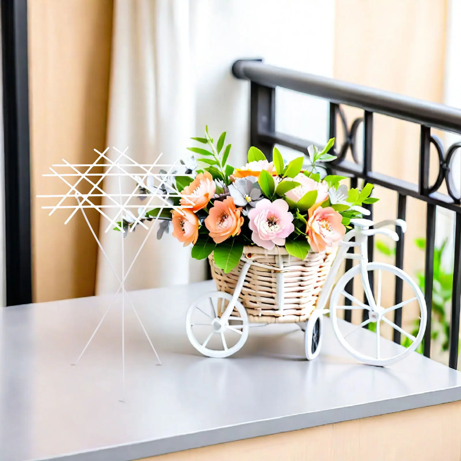 

4Pcs Floral Arrangement Holder Plastic Spiral Bouquet Holder Flower Grid Support Hand-Tied Bouquet Fixation Wedding Flower Frog