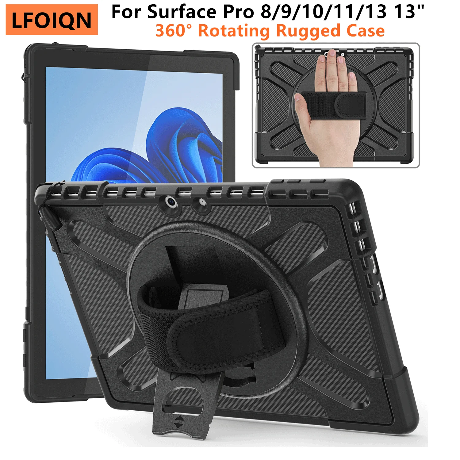 LFOIQN Stoßfeste Hülle für Microsoft Surface Pro 11 10 9 8 13 Hülle Funda für Surface Pro8 Pro 8 9 10 11 13 13 Zoll Tablet-Ständer-Abdeckung