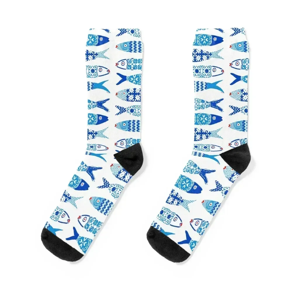 

Portuguese Tile Sardines Socks floor anime Stockings man Socks Men Women's