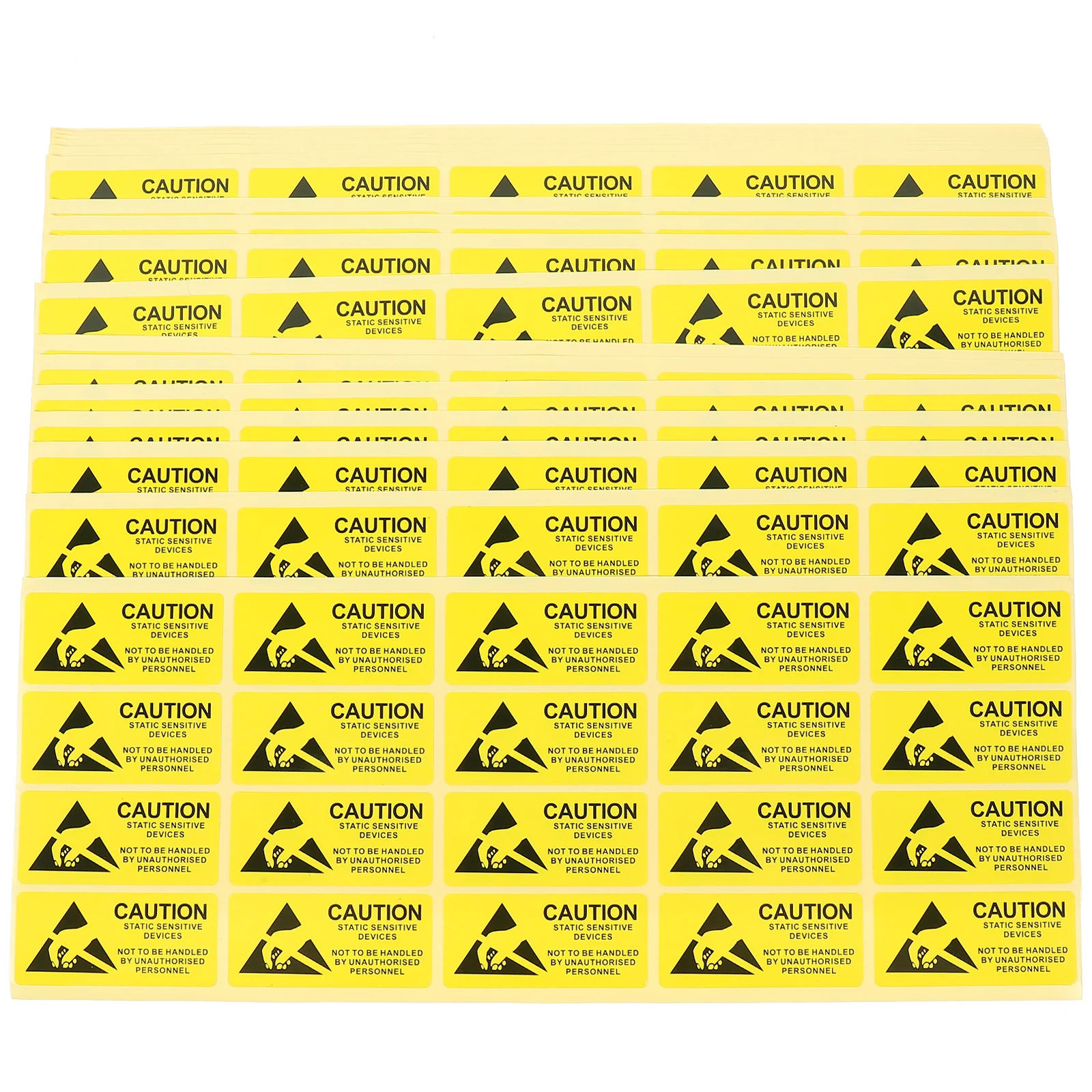 450Pcs Static Sensitive Device Sticker 55x25mm Permanent Adhesive Wall Decal for Equipment Cars Workshops Industrial Safety Sign