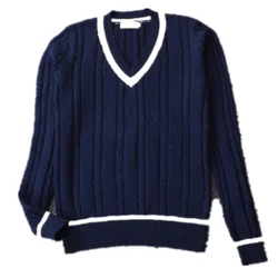 British School Uniform Jk Boy/girls V-neck Knitted Pullover Sweater Cotton School Girls Uniform Jk Long Sleeve Sweater 3 Colors