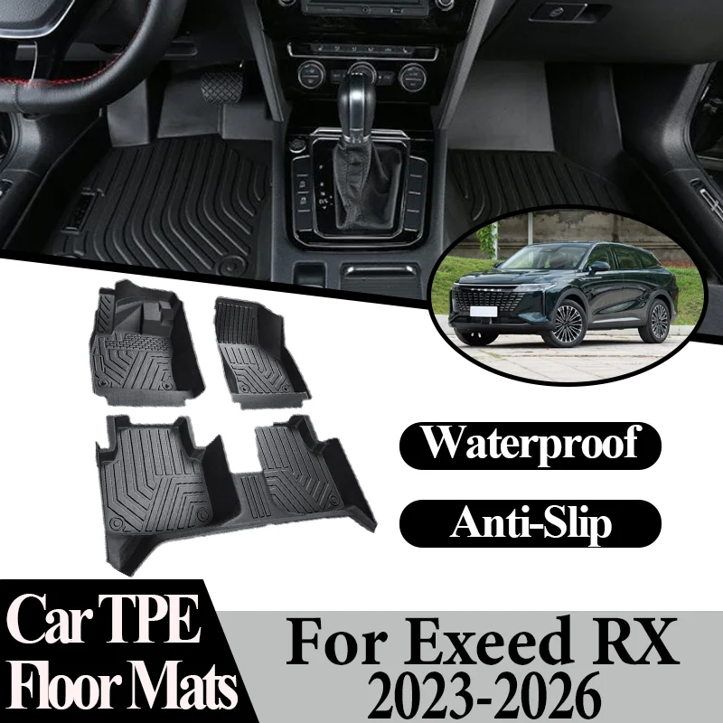 

Car Floor Mats TPE Material Anti-dirty Anti-slip Foot pad Cover Carpet Pad Auto Parts For Exeed RX Yaoguang Omoda C9 2023-2026