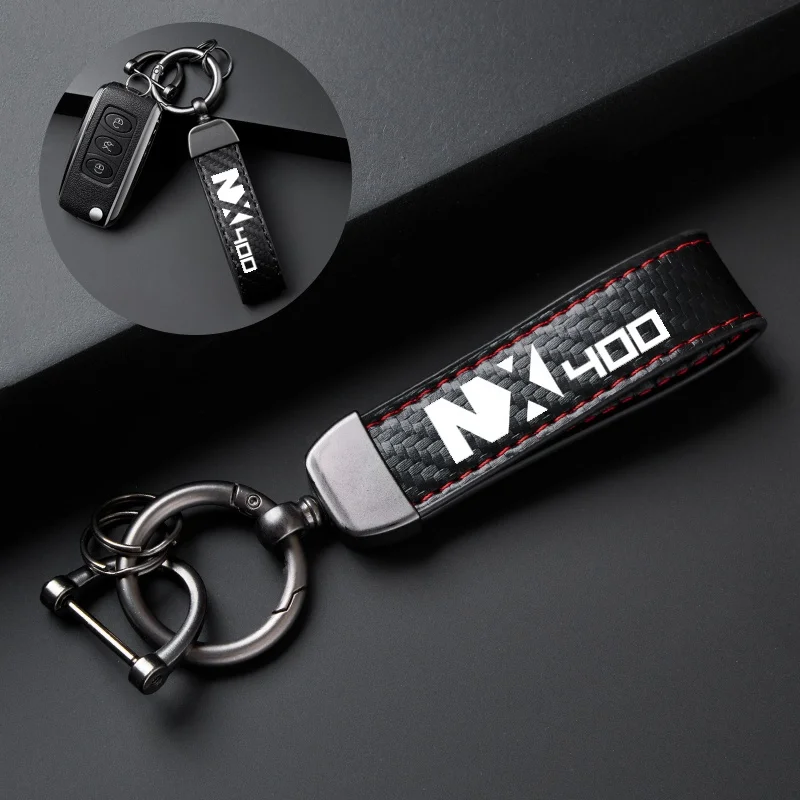 Key Ring Keys Strap Accessories High-Grade Leather Suede Keyrings Car Personality Motorcycle Keychain For HONDA NX400 NX 400 NX