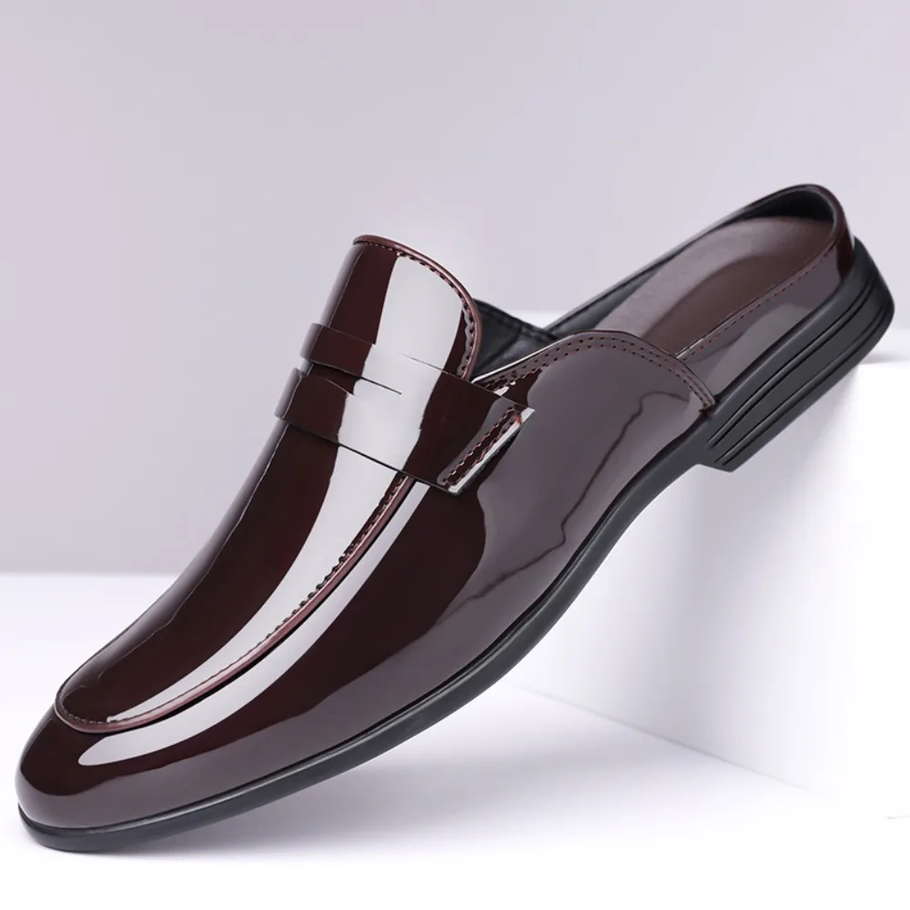 Flat Bottom Slip-On Shoes  New Cross-Border Style Two Colors Comfortable Fashionable Business Style Vachetta Leather