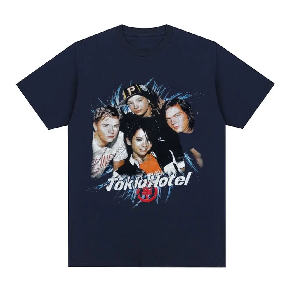 Rock Band Tokio Hotel Graphic Men T Shirt Hip Hop Punk Gothic Vintage T-shirt Cotton Short Sleeve Tee Shirt Oversized Streetwear