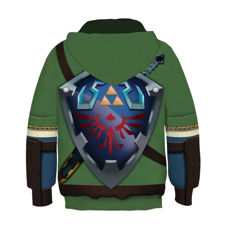 Nuevo Juego Link Oracle of Seasons The Wind Waker, Disfraces de Cosplay, Ropa Deportiva, Sudadera, Sudadera con Capucha para Niños, Chaqueta con Capucha H Cosziy