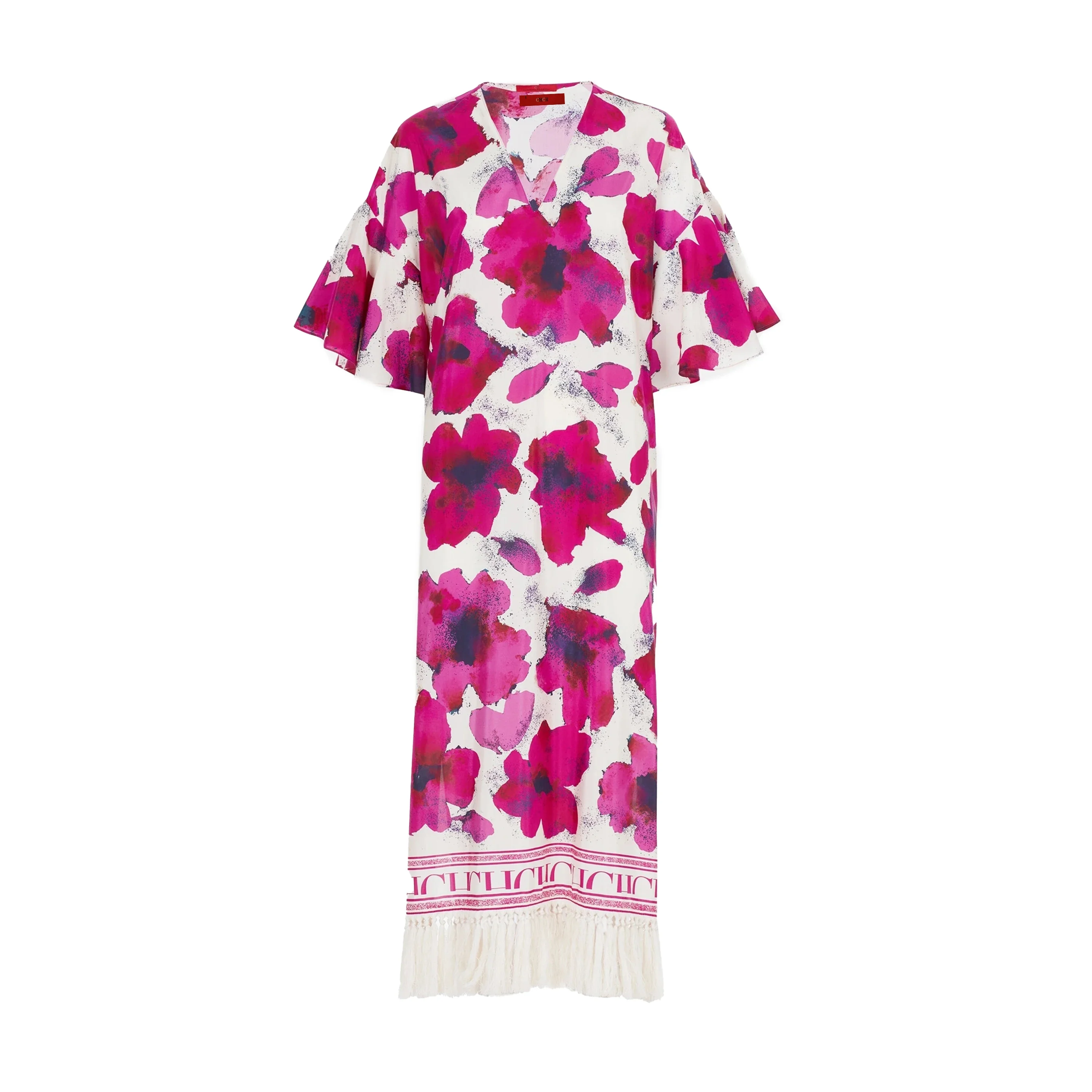 CHCH 2024 elegante Maxi abito floreale Lady Fashion scollo a v abiti a vita alta donna Chic Street Robes