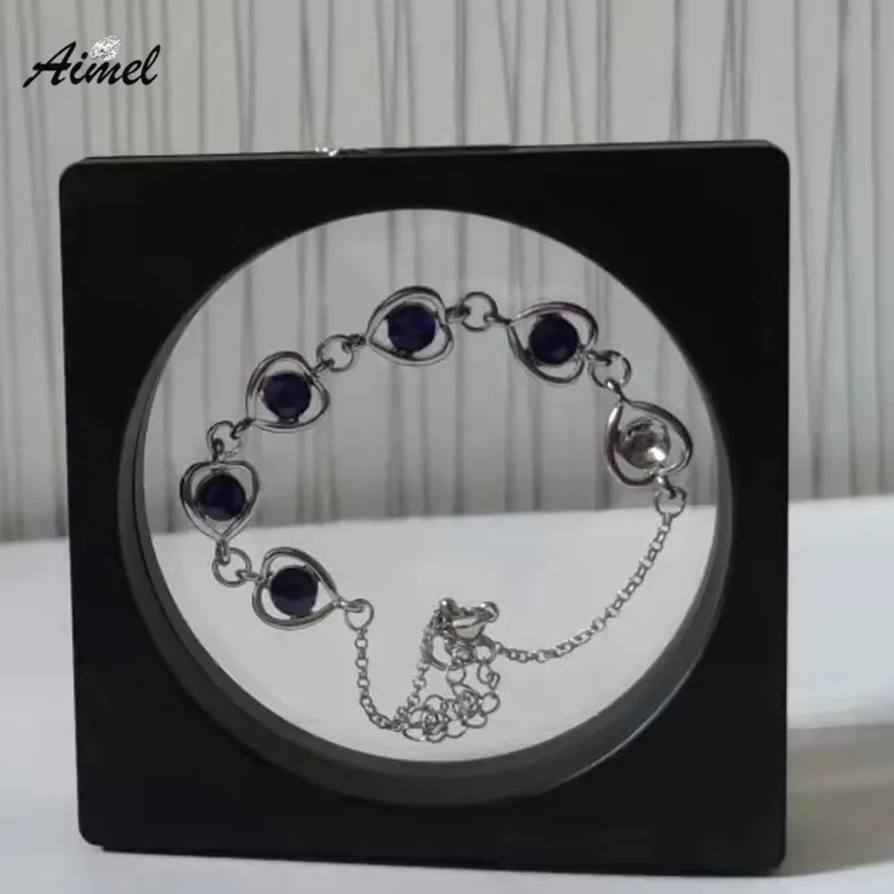 Round Floating Jewelry Storage Box Fashion Gift Box For Necklace Transparent Bracelet Diamond Earring Packaging Box