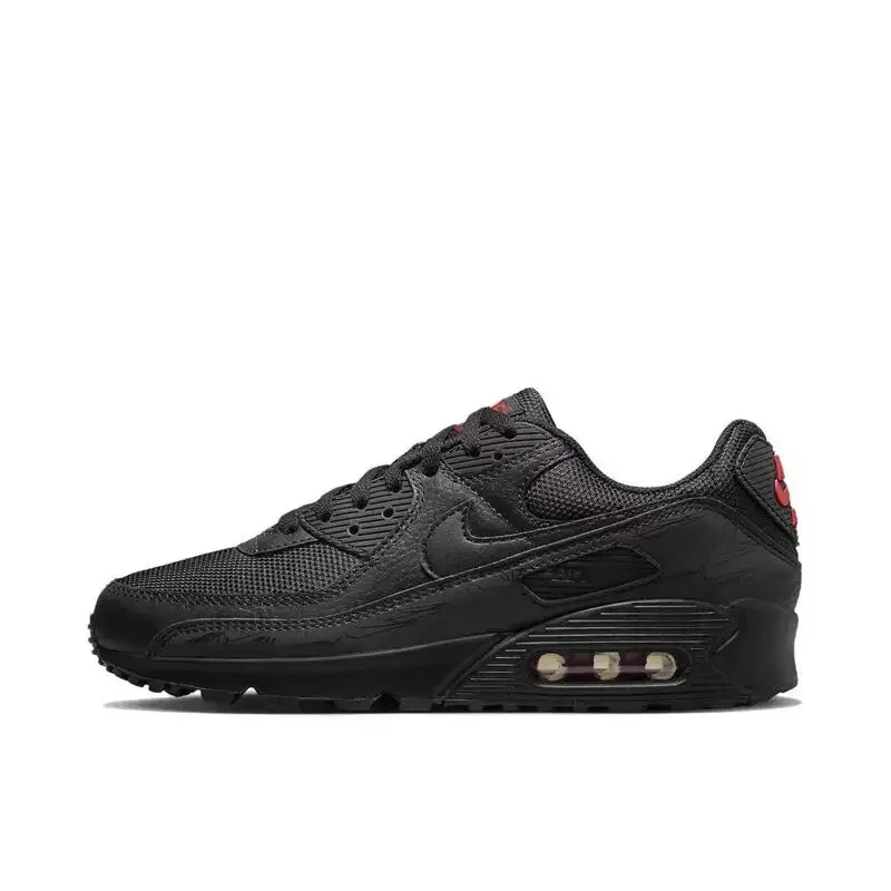 

Nike Air Max 90, черные светоотражающие мужские и женские кроссовки на воздушной подушке, дышащие ретро кроссовки Waffen, черные
