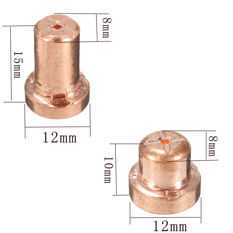 10 pezzi 10/15mm punte al Plasma ugello punte per elettrodi Kit di materiali di consumo per PT-31 LG-40 torcia da taglio strumento di saldatura per taglio al Plasma